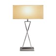 Large X Style Modern Rectangle Statement Table Lamp with Natural Shade - Silver