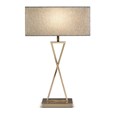 Large X Modern Rectangle Statement Table Lamp with Blue Shade - Antique Brass