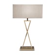 Large X Modern Rectangle Statement Table Lamp with Grey Shade - Antique Brass