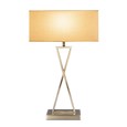 Large X Modern Rectangle Statement Table Lamp with Natural Shade - Antique Brass
