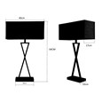 Large X Modern Rectangle Statement Table Lamp with Natural Shade - Antique Brass