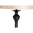 Messini Large Black Elegant Candlestick Table Lamp with Charcoal Gold Shade