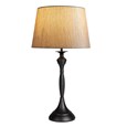Messini Large Black Elegant Candlestick Table Lamp with Charcoal Gold Shade
