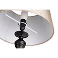 Messini Large Black Elegant Candlestick Table Lamp with Charcoal Gold Shade