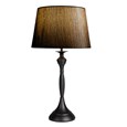 Messini Black Table Lamp with Dark Charcoal Shade
