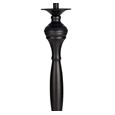 Messini Large Black Elegant Candlestick Table Lamp with Ivory Linen Shade