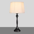 Messini Large Black Elegant Candlestick Table Lamp with Ivory Pleated Shade