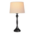 Messini Large Black Elegant Candlestick Table Lamp with Natural Linen Shade