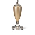 Malham Large Table Lamp with Lacy Bloom Stencil Shade - Champagne Gold & Silver