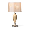 Malham Large Table Lamp with Lacy Bloom Stencil Shade - Champagne Gold & Silver