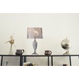 Malham Large Table Lamp with Lacy Bloom Stencil Shade - Modern Grey & Silver