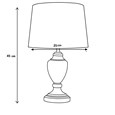 Malham Grey Ceramic Table Lamp with Ivory Pleated Shade - Modern Grey & Silver
