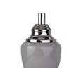 Malham Grey Ceramic Table Lamp with Ivory Pleated Shade - Modern Grey & Silver