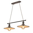 Stockborough Twisted Cable Twin Ceiling Pendant Light - Antique Brown