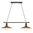 Stockborough Twisted Cable Twin Ceiling Pendant Light - Antique Brown