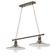 Stockborough Twisted Cable Twin Ceiling Pendant Light - Antique Brown