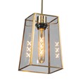 Beaumont Antique Brass Lantern Pendant Ceiling Light with Braided Cable
