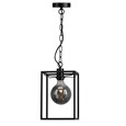 Chapel Matt Black Industrial Style Pendant Cage with Chain