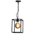 Chapel Matt Black Industrial Style Pendant Cage with Chain