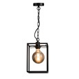 Chapel Matt Black Industrial Style Pendant Cage with Chain