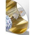 Hepburn Large Ceramic Table Lamp with White Gold Shade - Blue Print, Brass
