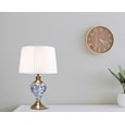 Hepburn Large Ceramic Table Lamp with Matching Shade - Modern White, Blue, Brass
