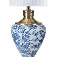 Hepburn Large Ceramic Table Lamp with Matching Shade - Modern White, Blue, Brass
