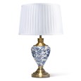 Hepburn Large Ceramic Table Lamp with Matching Shade - Modern White, Blue, Brass