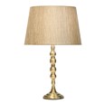 Bergen Slimline Antique Brass Candlestick Table Lamp w/ Gold Linen Shade