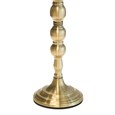Bergen Slimline Antique Brass Candlestick Table Lamp w/ Gold Linen Shade