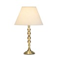 Bergen Slimline Antique Brass Candlestick Table Lamp with Coolie CR4 Linen Shade