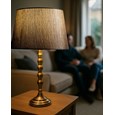 Bergen Antique Table Lamp with Dark Charcoal Shade