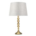 Bergen Slimline Antique Brass Candlestick Table Lamp with Grey Linen Shade