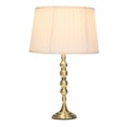Bergen Slimline Antique Brass Candlestick Table Lamp with Ivory Pleated Shade