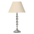 Bergen Slimline Silver Chrome Candlestick Table Lamp with Coolie CR4 Linen Shade