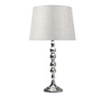 Bergen Slimline Silver Chrome Candlestick Table Lamp with Grey Linen Shade