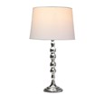 Bergen Slimline Silver Chrome Candlestick Table Lamp with Ivory Linen Shade