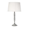 Bergen Slimline Silver Chrome Candlestick Table Lamp with Ivory Pleated Shade