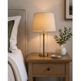 Arezo Gold Table Lamp with Beige Linen Shade