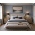Arezo Gold Table Lamps with Blue Gold Lined Shade (Pair)