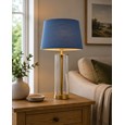 Arezo Gold Table Lamp with Blue Gold Lined Shade