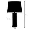 Arezo Gold Table Lamp with Blue Gold Lined Shade