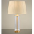 Arezo Modern Gold Glass Cylinder Table Lamp with Cream Pleat Shade