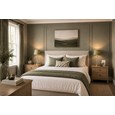 Arezo Gold Table Lamps with Green Gold Lined Shade (Pair)
