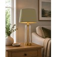 Arezo Gold Table Lamp with Green Gold Lined Shade
