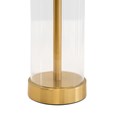 Arezo Modern Gold Glass Cylinder Table Lamp with Ivory Gold Lined Shade