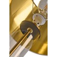 Arezo Modern Gold Glass Cylinder Table Lamp with Ivory Gold Lined Shade