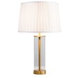 Arezo Modern Gold Glass Cylinder Table Lamp with Ivory Pleat Shade