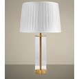 Arezo Modern Gold Glass Cylinder Table Lamp with Ivory Pleat Shade