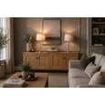 Arezo Gold Table Lamps with Nautral Linen Shade (Pair)